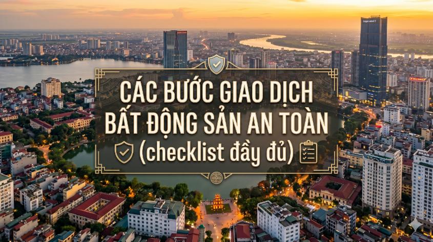 Các bước giao dịch bất động sản an toàn (Checklist đầy đủ) giúp tránh rủi ro khi mua bán nhà đất