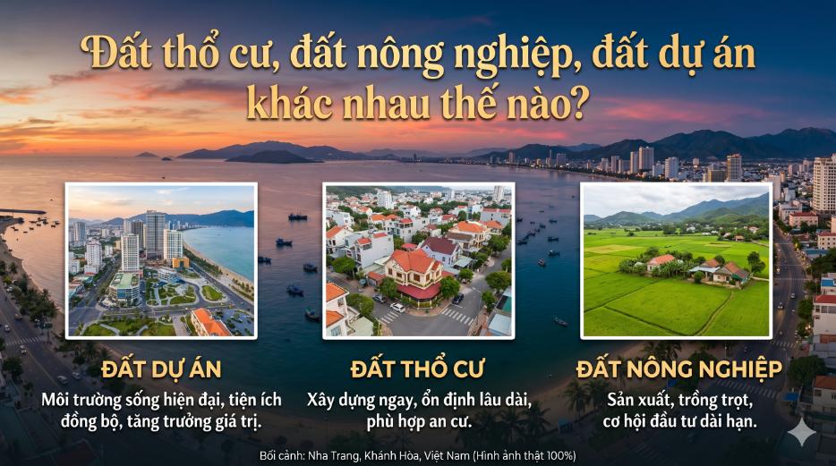 Đất thổ cư, đất nông nghiệp, đất dự án khác nhau thế nào?