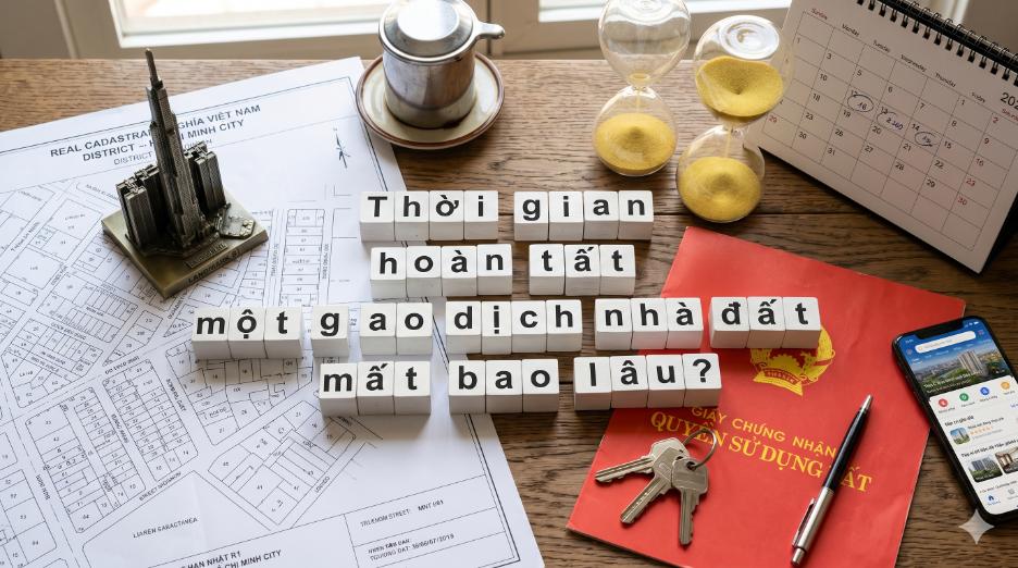 Thời gian hoàn tất một giao dịch nhà đất mất bao lâu? (Timeline thực tế từ đặt cọc đến sang tên sổ đỏ)