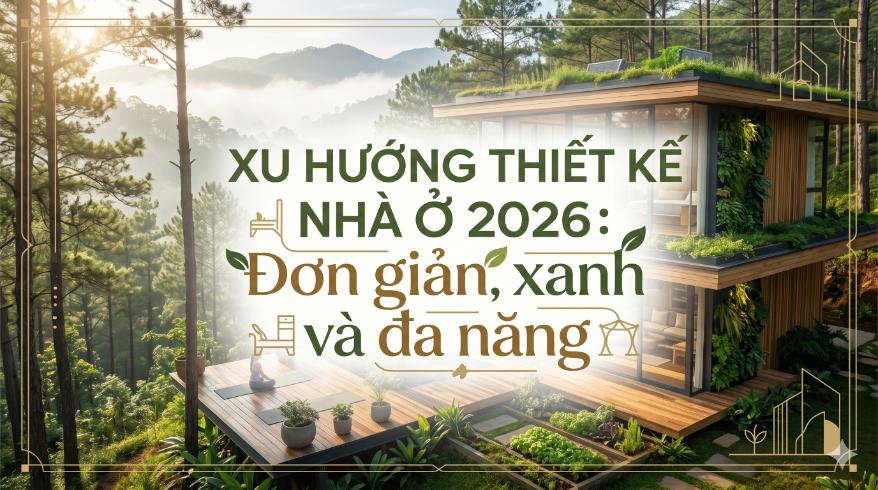 Xu hướng thiết kế nhà ở 2026 : Đơn giản, xanh và đa năng