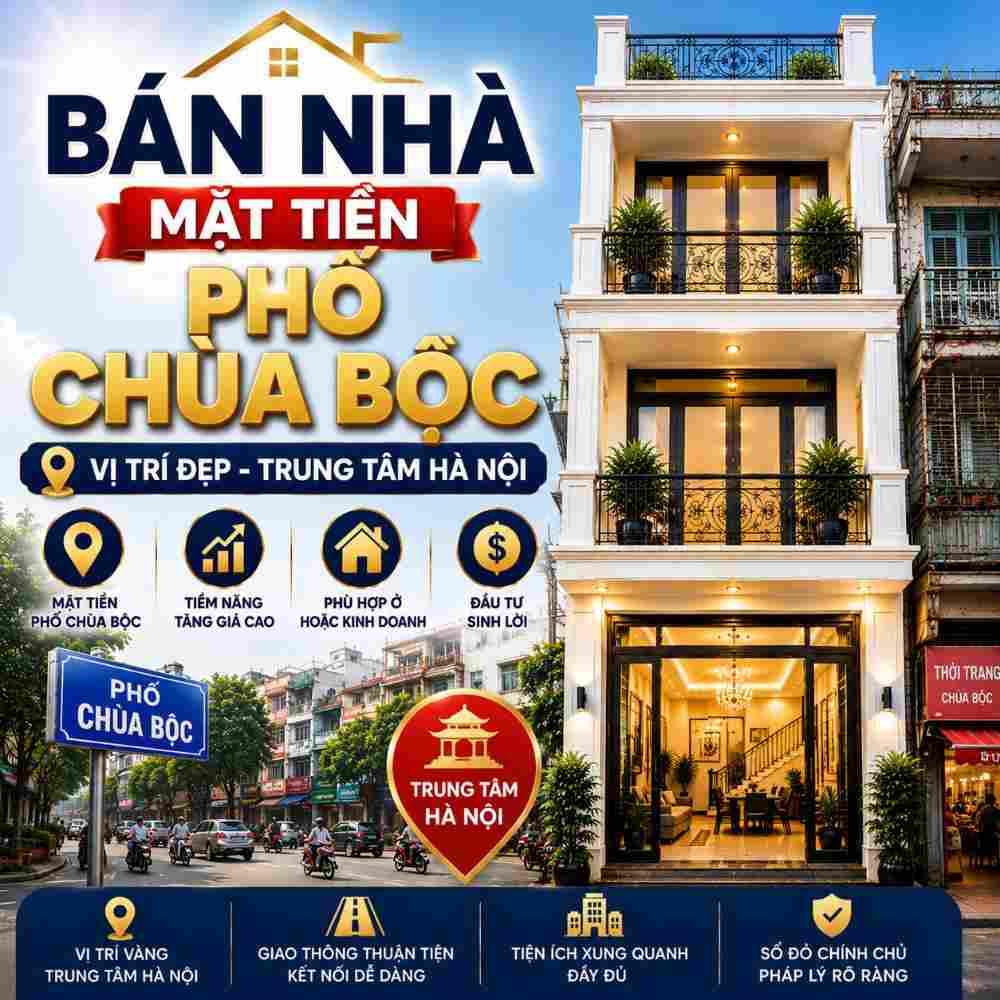 Bán Nhà Mặt Tiền Phố Chùa Bộc, Tuyến Phố Mua Sắm Sôi Động