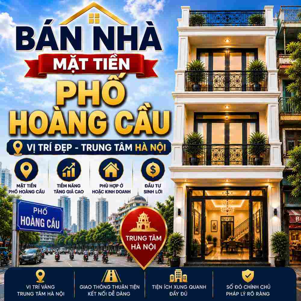 Bán Nhà Mặt Tiền Phố Hoàng Cầu, Vị Trí Đẹp Khu Trung Tâm