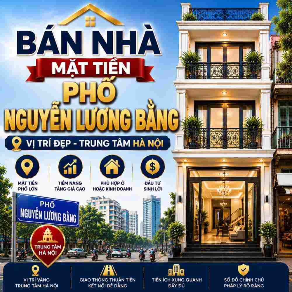 Bán Nhà Mặt Tiền Phố Nguyễn Lương Bằng, Giá Trị Khai Thác Cao