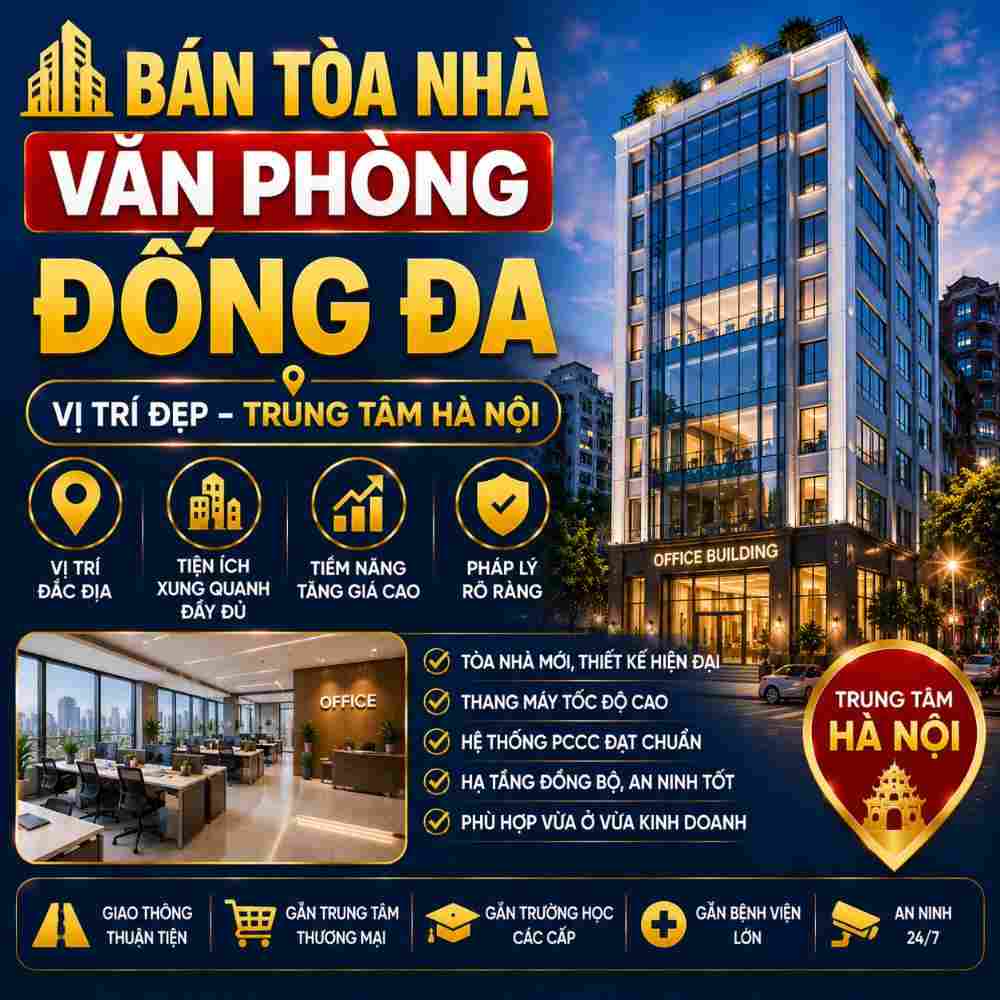 Bán Tòa Nhà Văn Phòng Đống Đa, Tài Sản Khai Thác Kinh Doanh Giá Trị